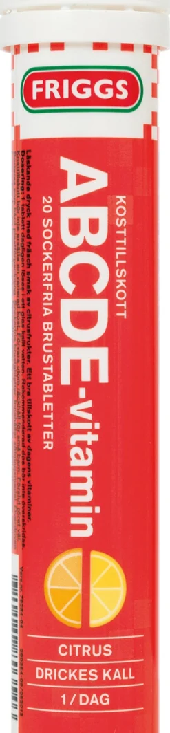 Friggs ABCDE-vitamin Citron 20 brustabletter