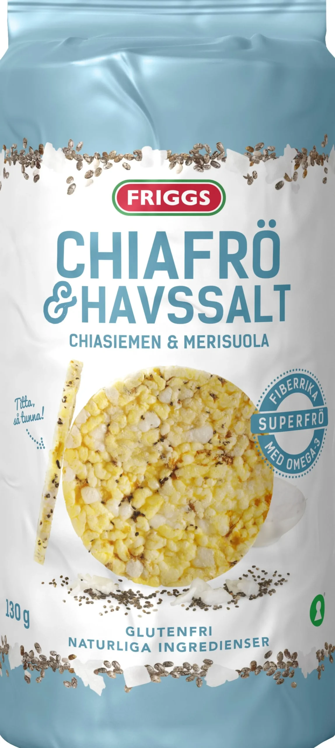Friggs Majskakor Tunna - Chiafrö & Havssalt 130 g