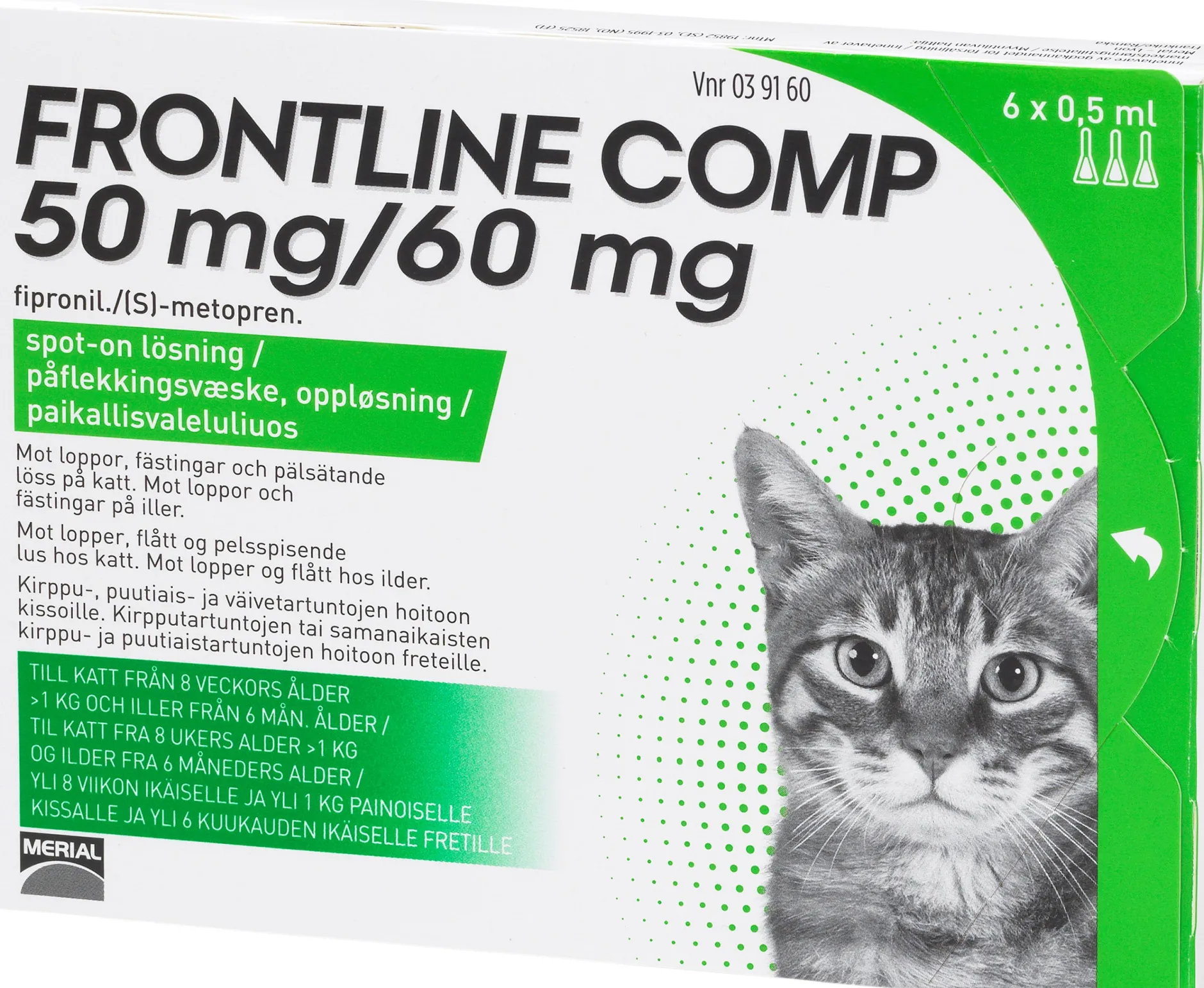 Frontline Comp Spot-on Lösning Katt 50mg/60mg 6 x 0,5 ml