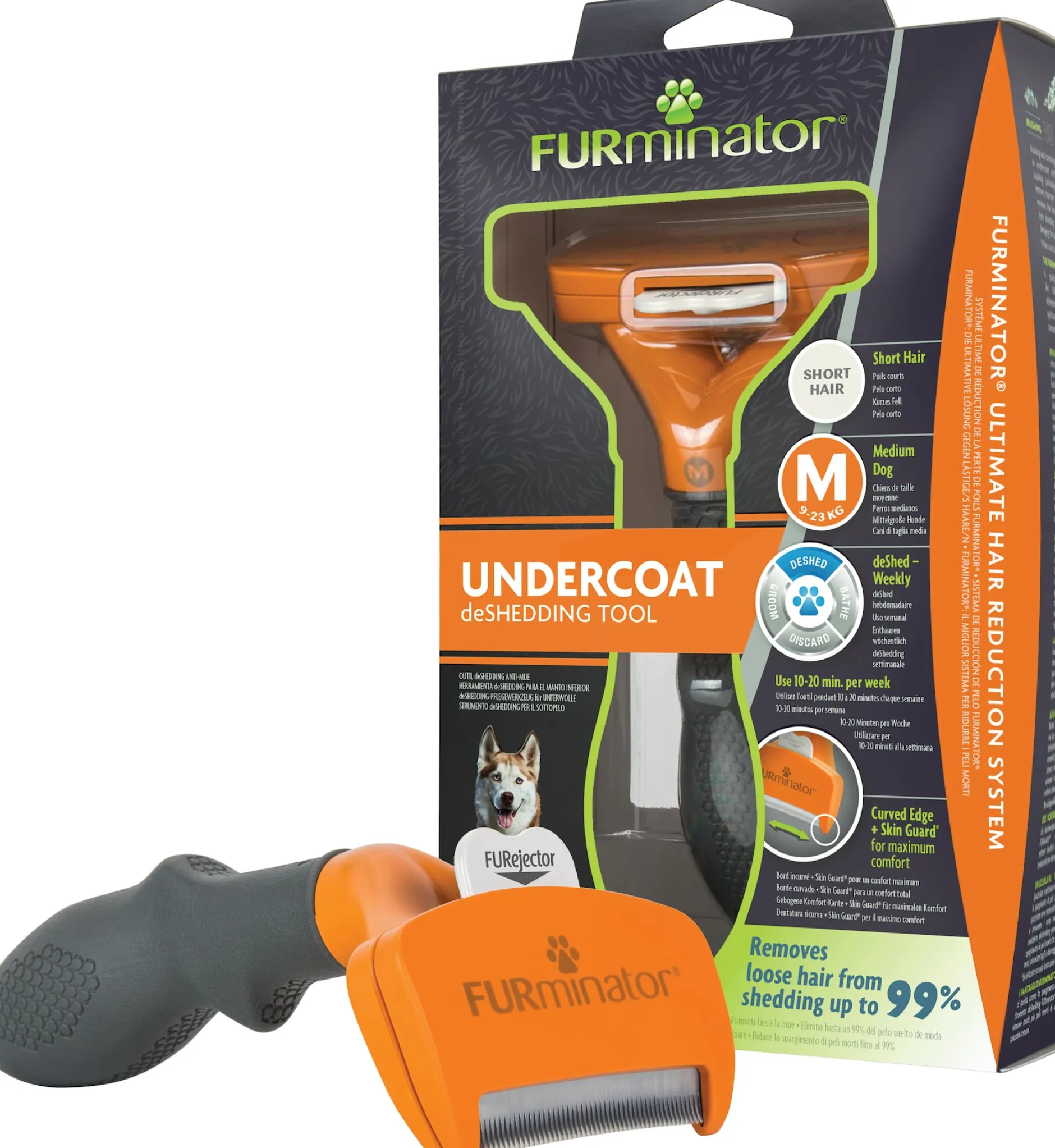 FURminator Pälsborste Medelstora hundar med kort päls 1 st