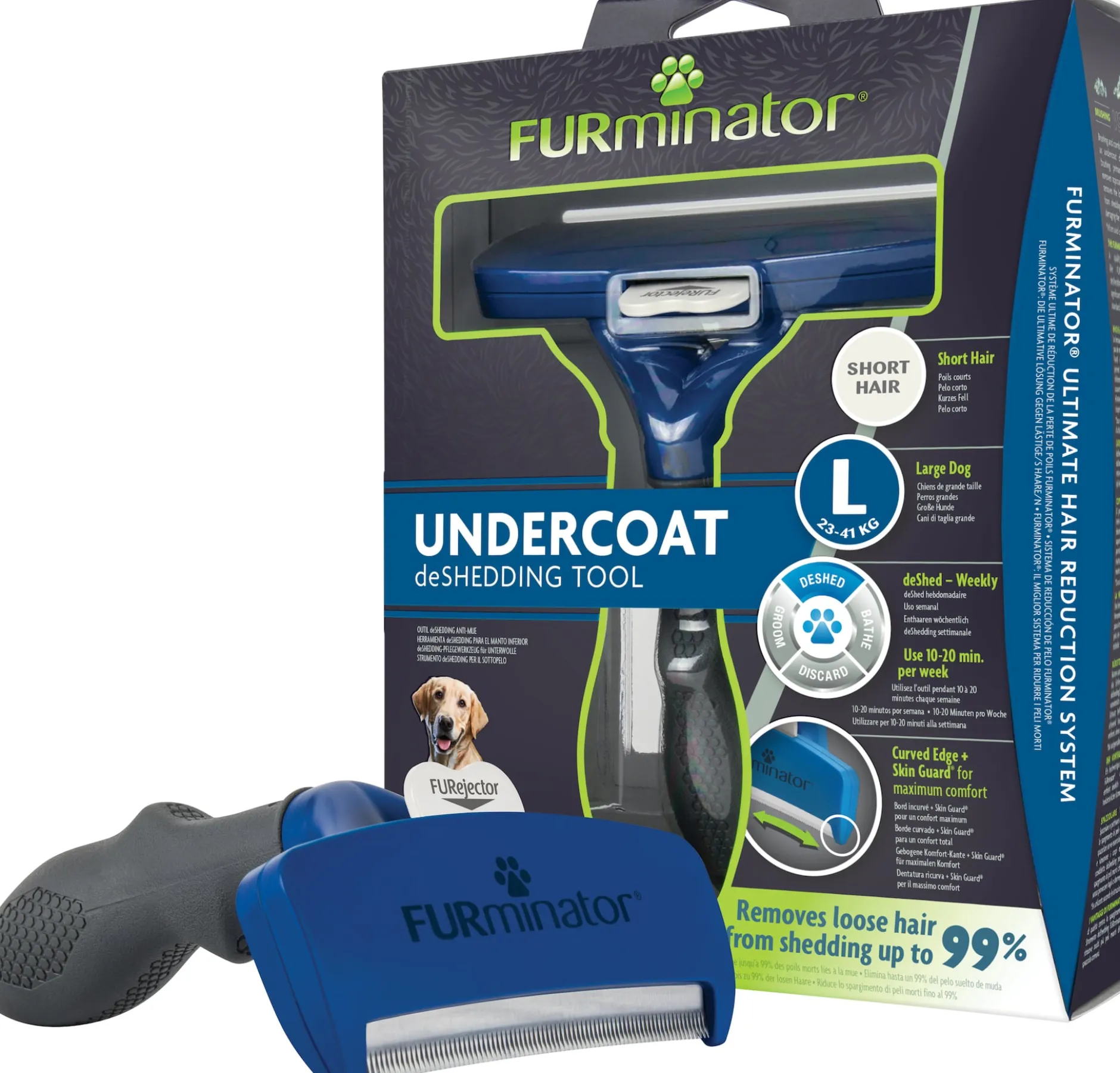 FURminator Pälsborste Stora hundar med kort päls 1 st
