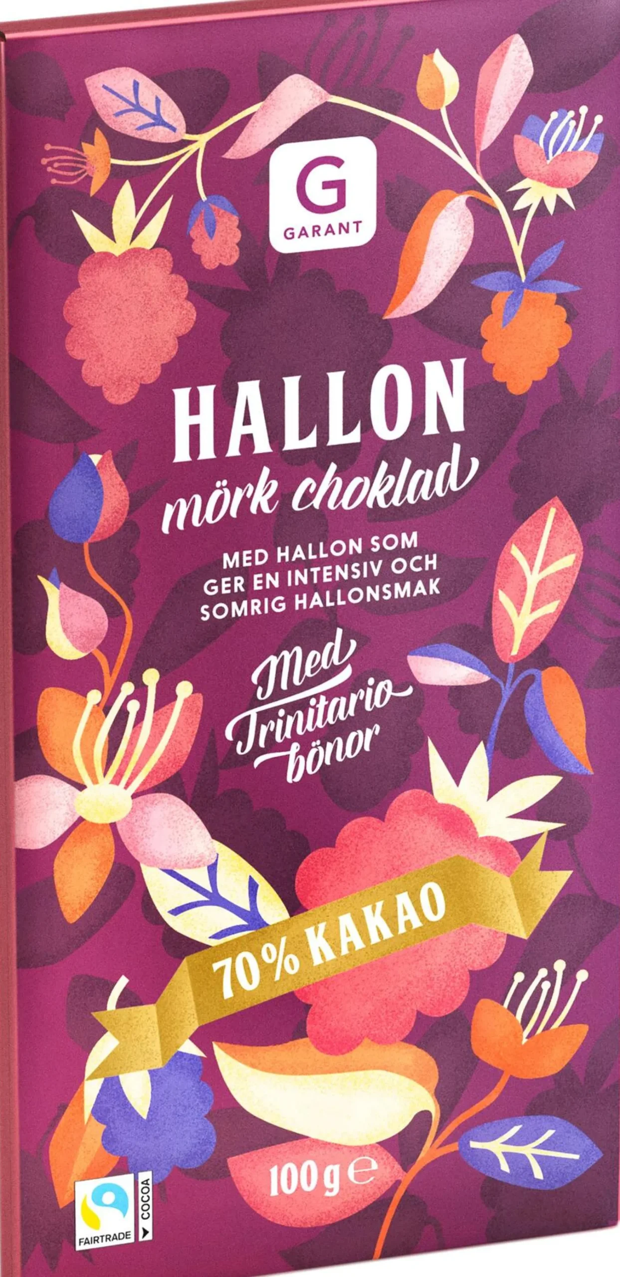Garant Mörk Choklad 70% Kakao Hallon 100 g