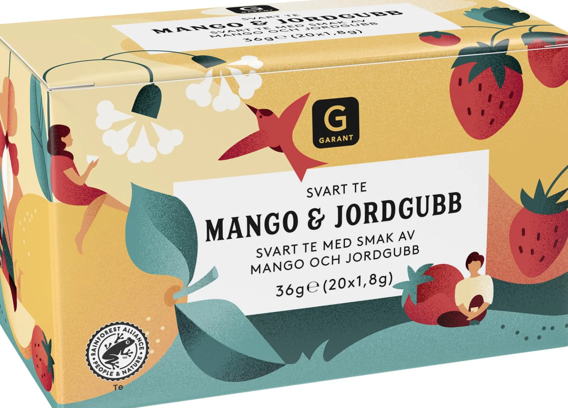 Garant Svart Te Mango & Jordgubb 20 st