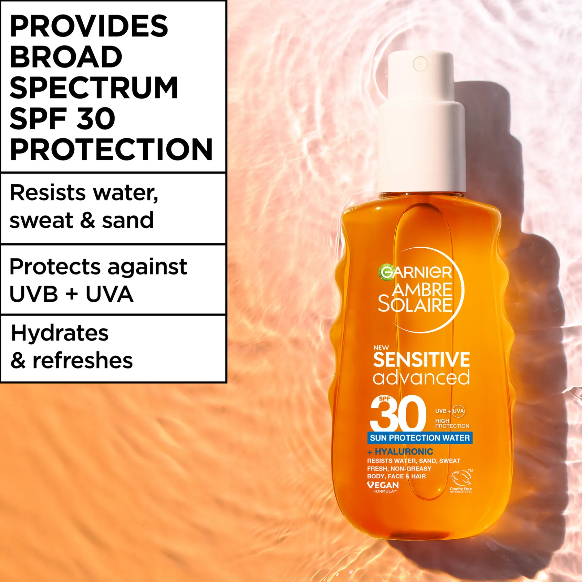 Garnier Ambre Solaire Sensitive Advanced Sun Protection Water SPF30 150 ml