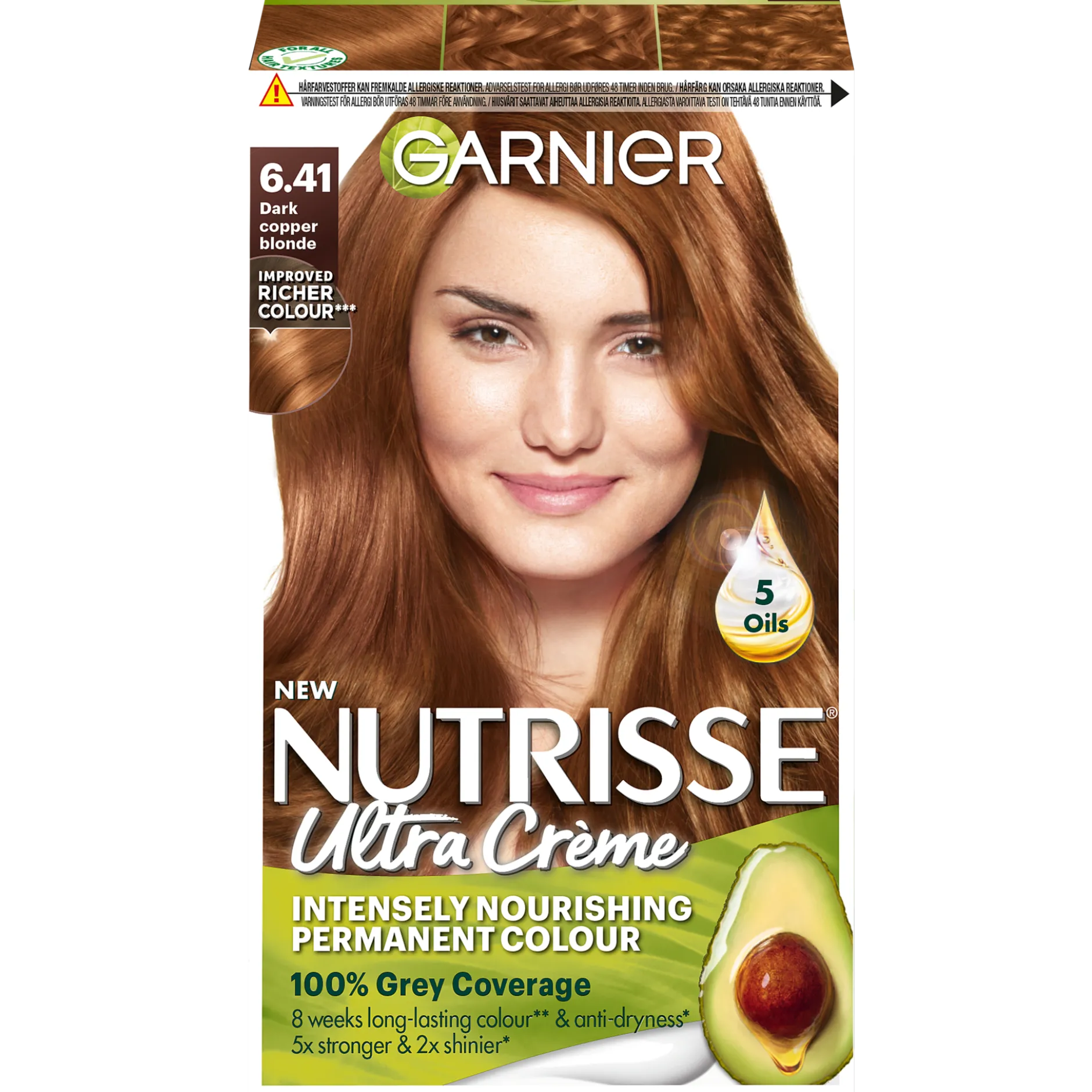 Garnier Nutrisse Ultra Créme Permanent Hårfärg för normalt hår 6.41 Dark Copper Blonde 1 st