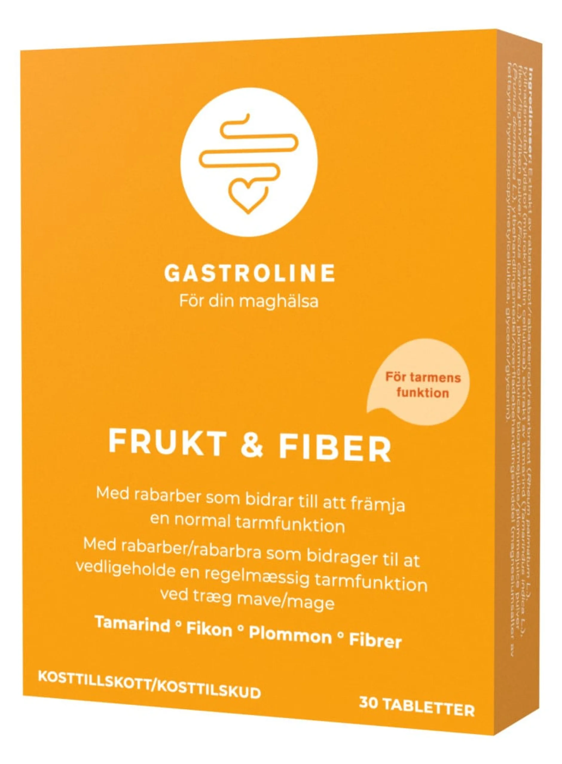 Gastroline Frukt & Fiber 30 tabletter