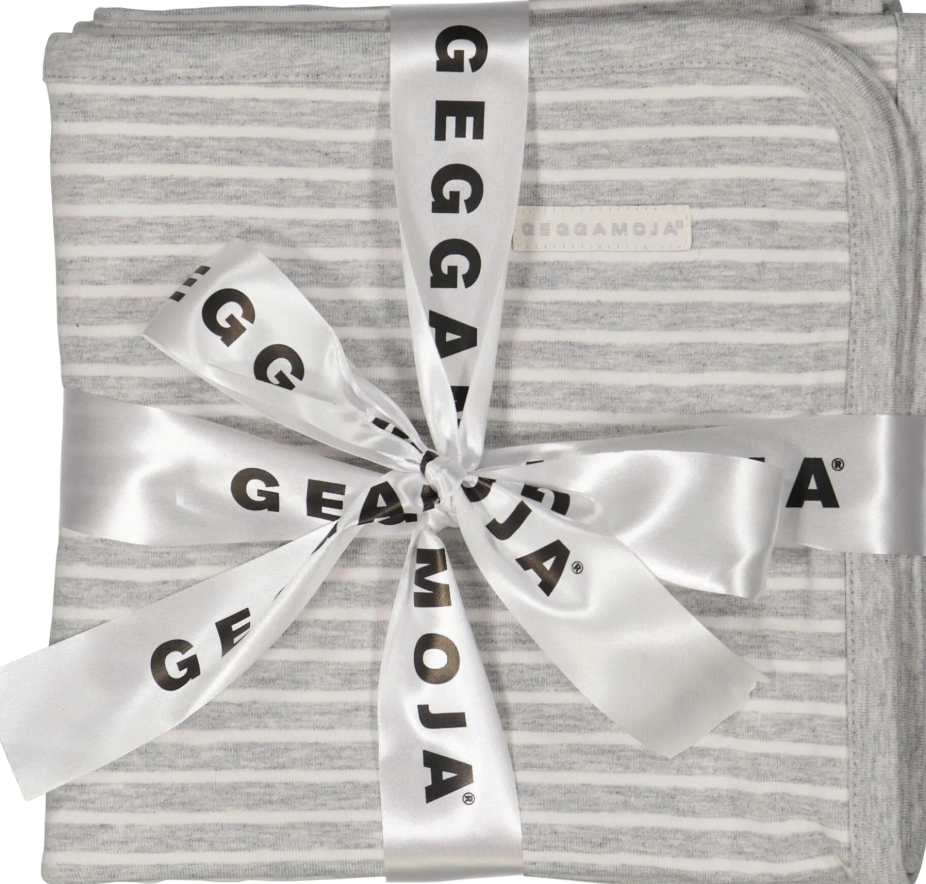 Geggamoja Babyfilt Bambu Classic Vit/Grå One Size