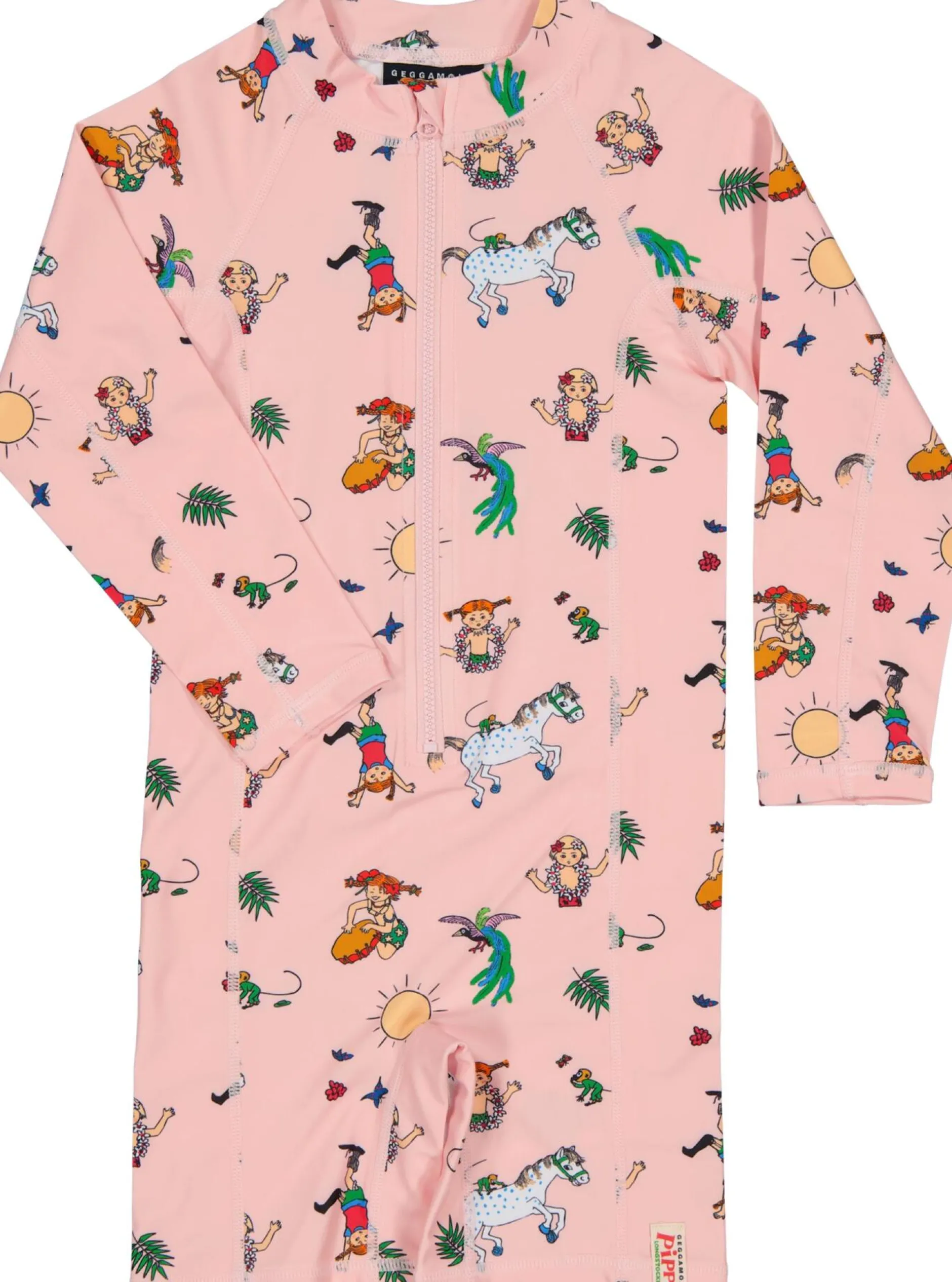 Geggamoja UV-Dräkt Pippi Långstrump Rosa Stl 62/68