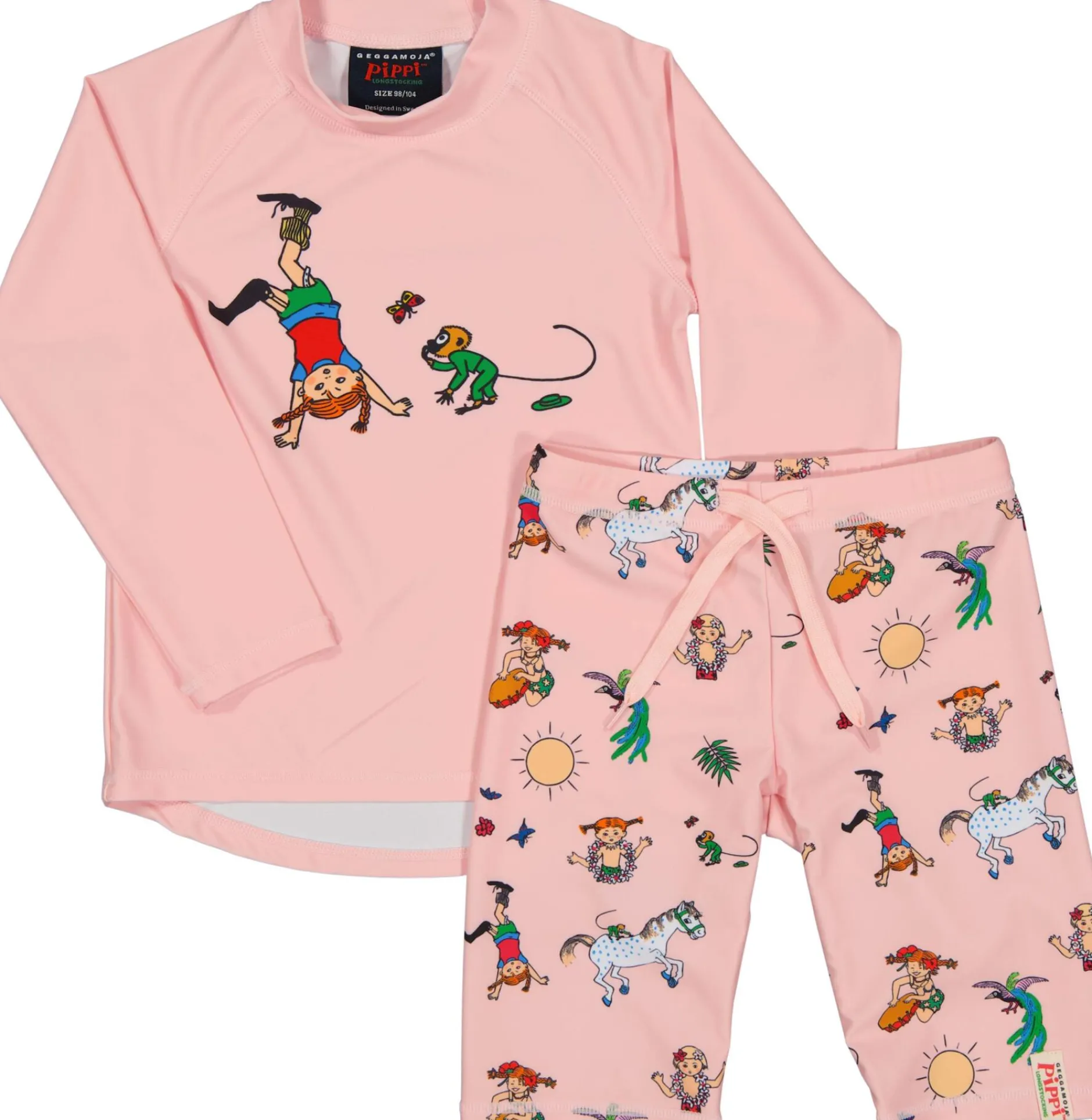 Geggamoja UV-Set Pippi Långstrump Rosa Stl 86/92