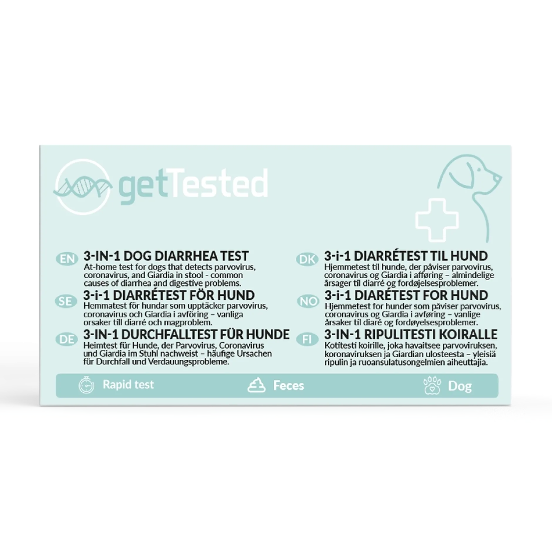 Get Tested 3-i-1 Hunddiarrétest 1 st
