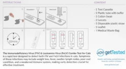 Get Tested Immunbristvirus (FIV) och Leukemivirus (FeLV) kombotest för katter 1 st
