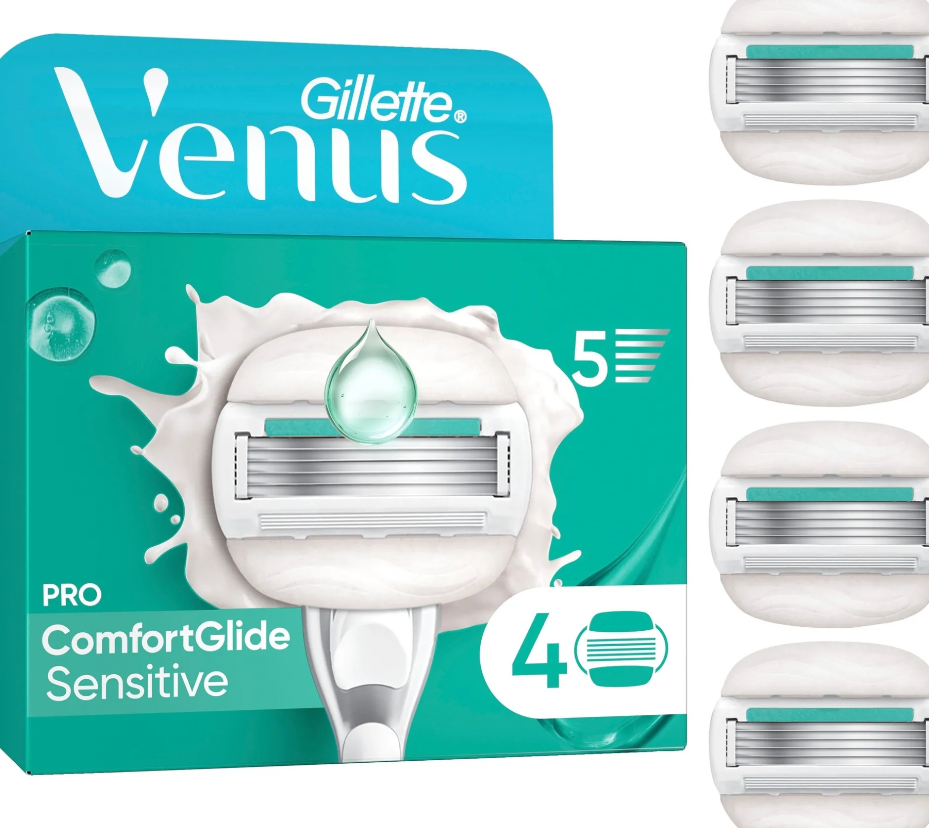 Gillette Venus Pro ComfortGlide Sensitive Rakblad 4 st