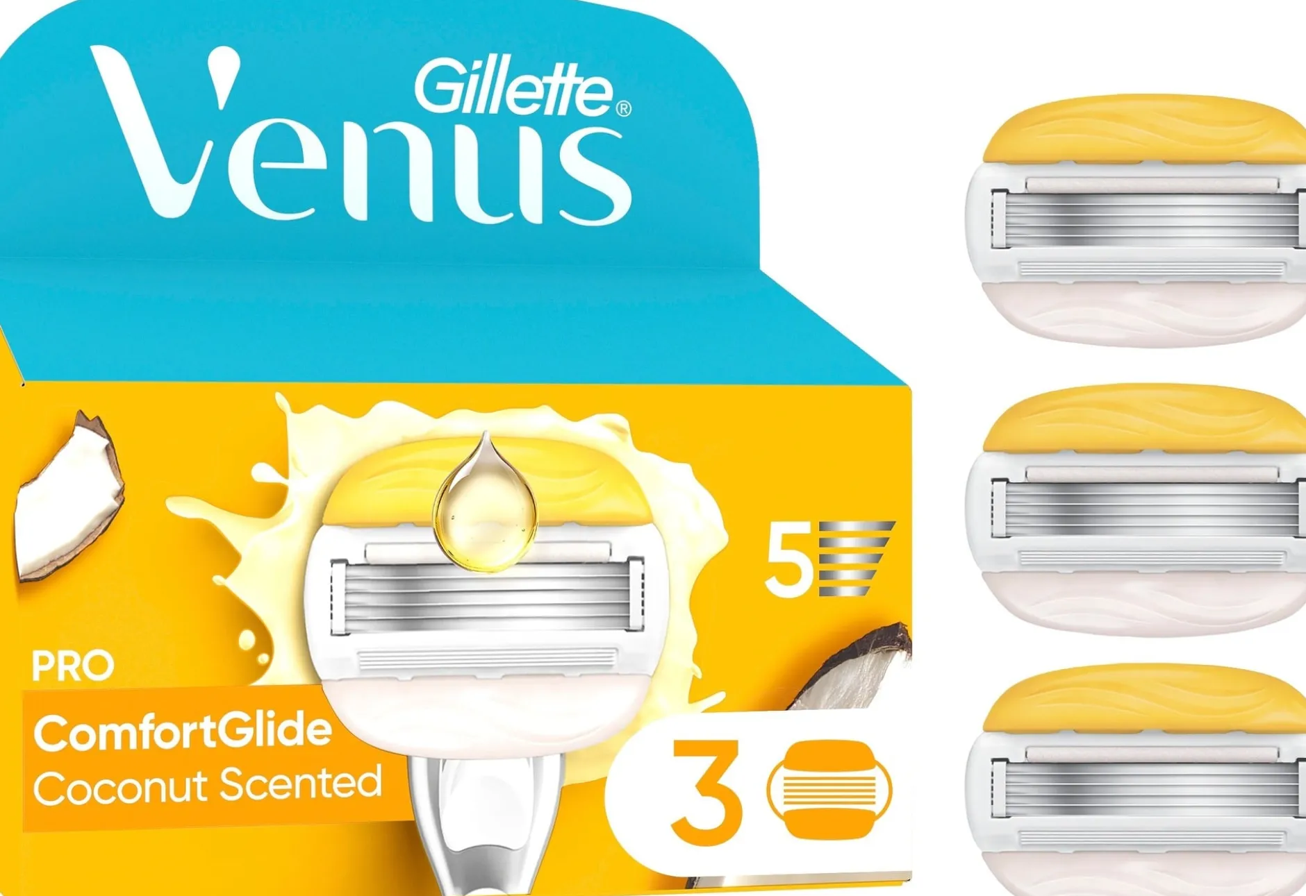 Gillette Venus Pro ComfortGlide Coconut & Olay Rakblad 3 st