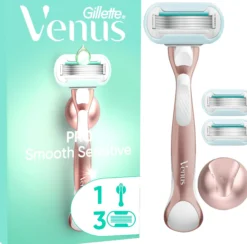Gillette Venus Pro Smooth Sensitive Rakhyvel & 3 st Rakblad Samt Duschhållare