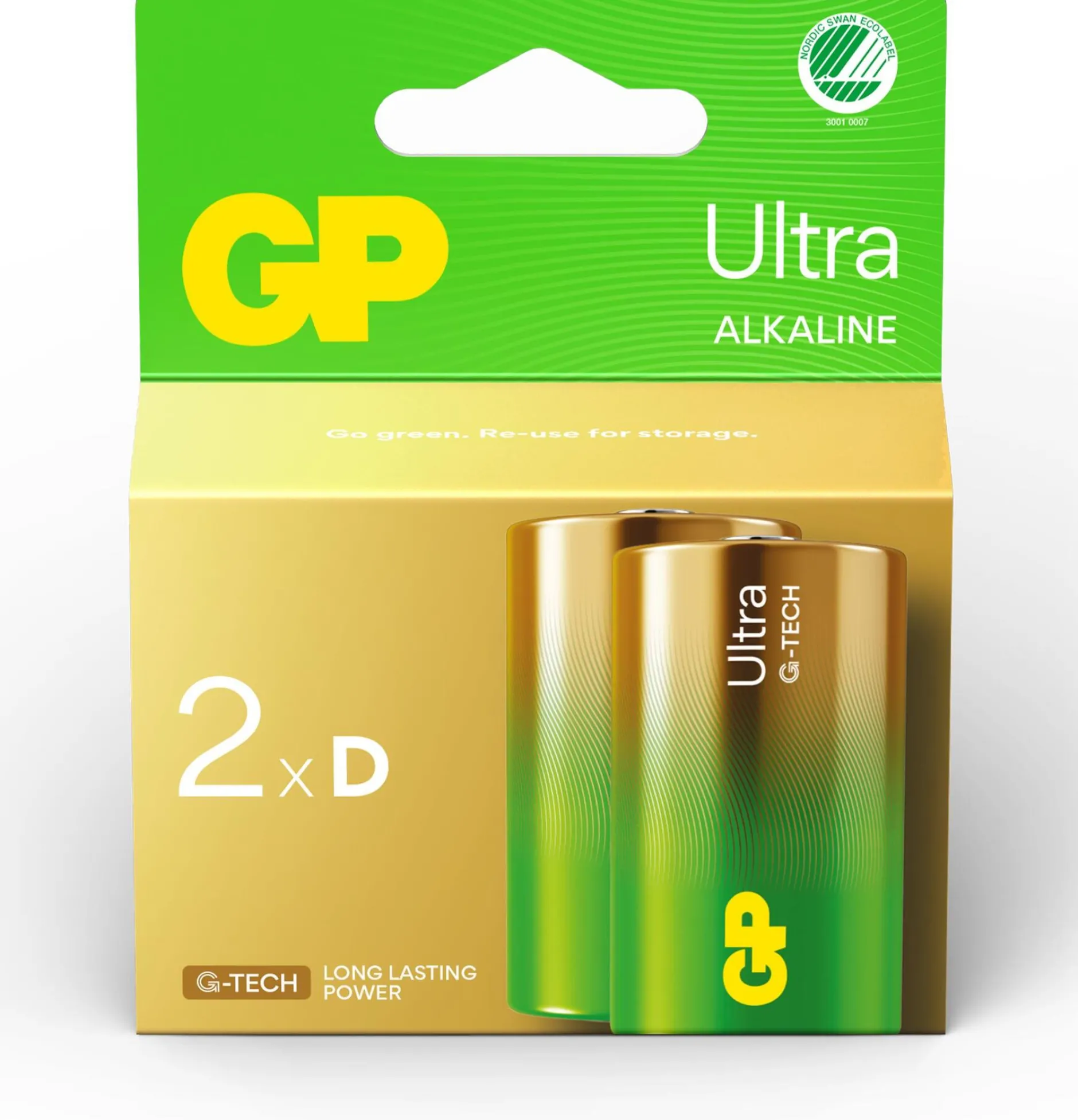 GP Batteries Ultra Alkaline D LR20 Svanenmärkt 2 st