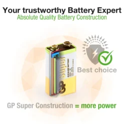 GP Super Alkaline 9V-batteri 1604A/6LF22 1 st