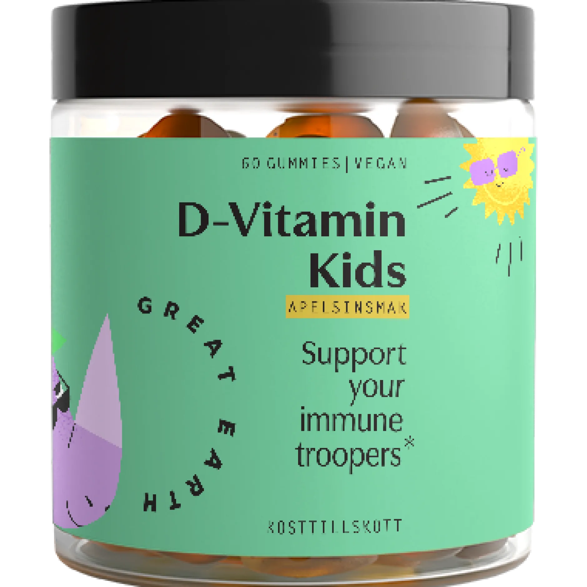 Great Earth D-Vitamin Kids 60 tuggtabletter