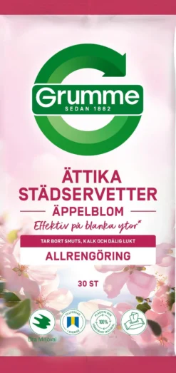 Grumme Ättikastädservetter Äppelblom Allrengöring 30 st