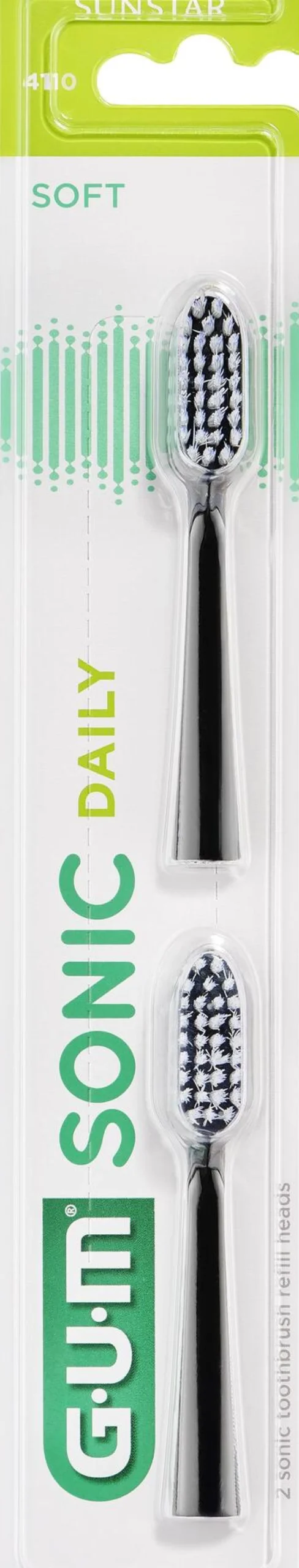 GUM Sonic Daily Refills Svart 2 st