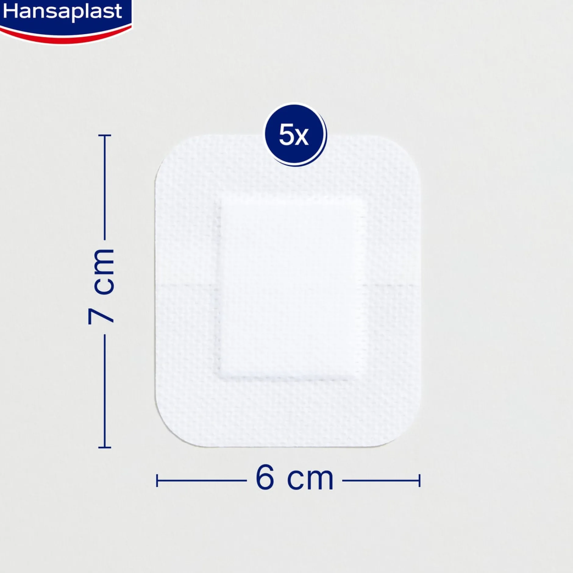 Hansaplast Sensitive Plåster XL 6 x 7 cm 5 st