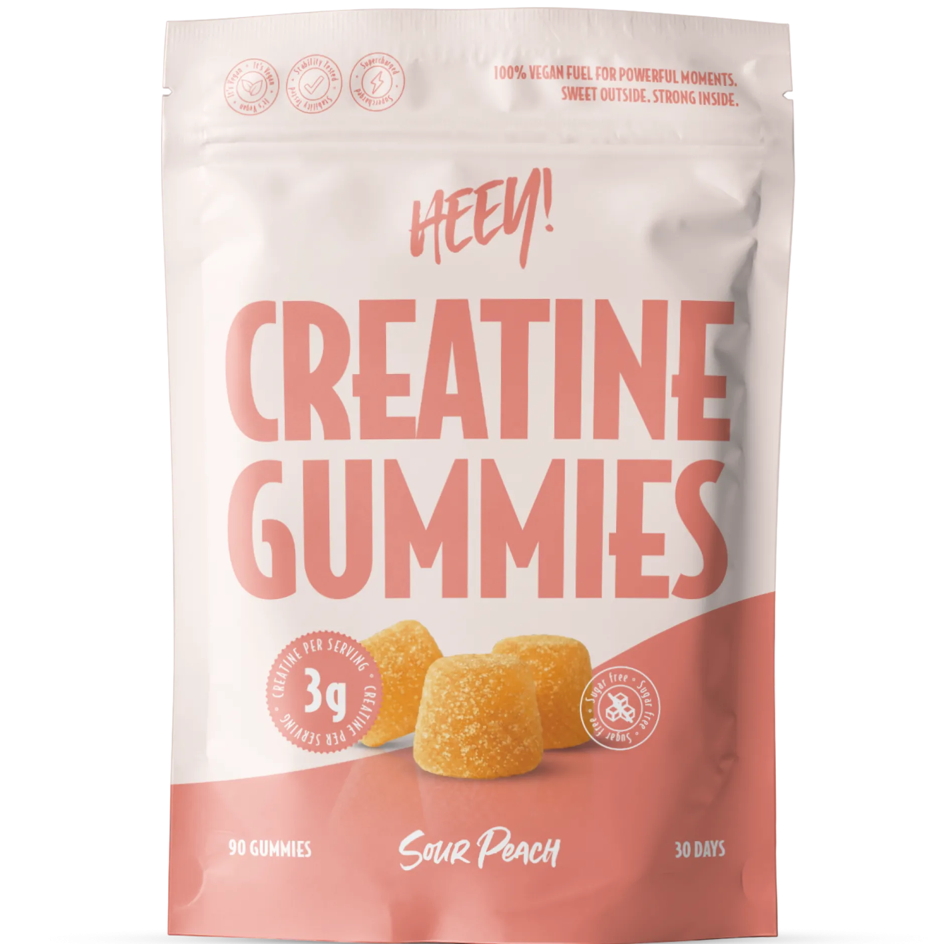 Heey! Creatine Gummies Sour Peach 90 st