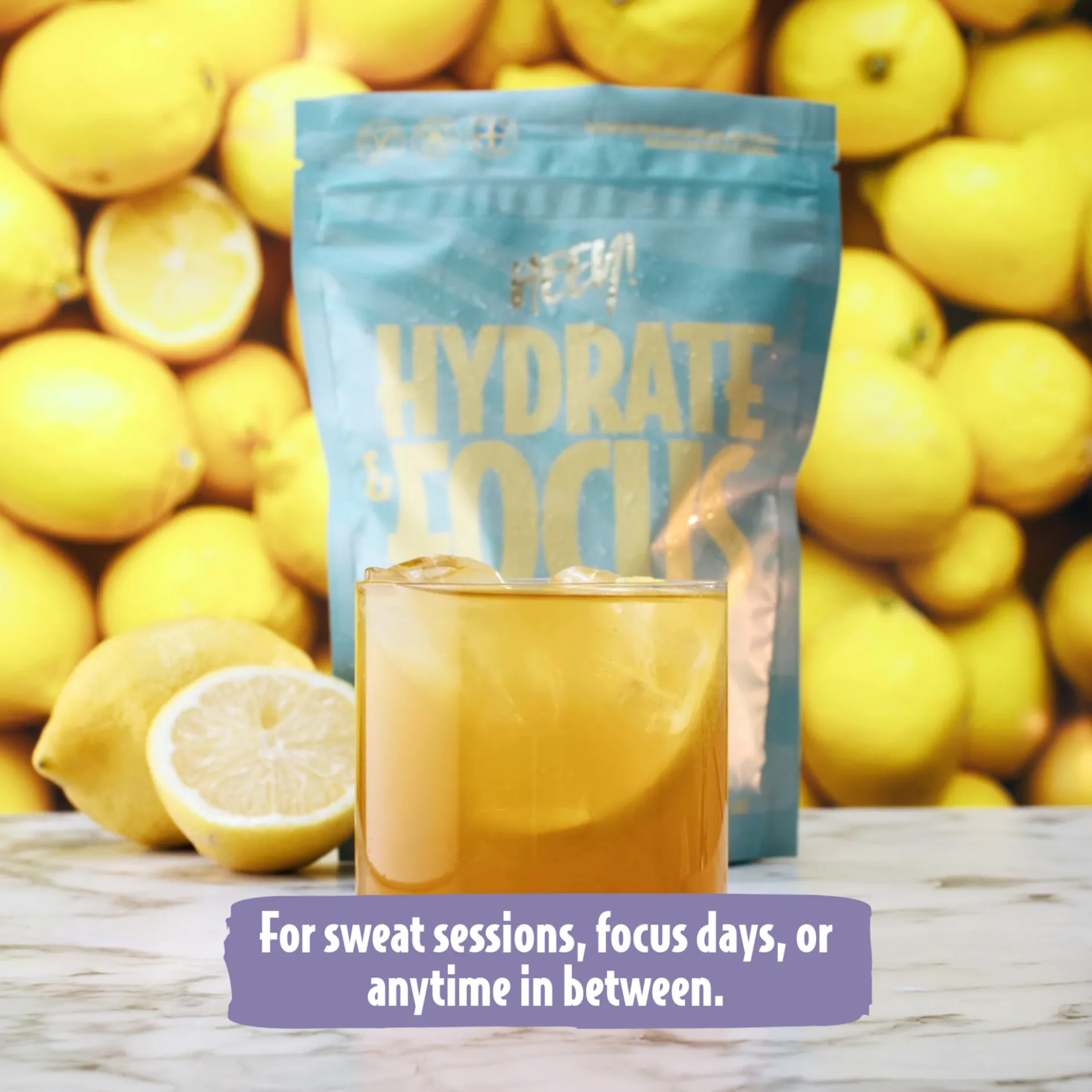 Heey! Hydrate & Focus Elektrolyter + Lions Mane Lemon 240g