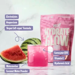Heey! Hydrate & Glow Elektrolyter + Coll-egan® Vattenmelon 240g