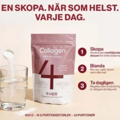 4 HER Collagen Pure 500 g - 100 % hydrolyserat kollagenpulver