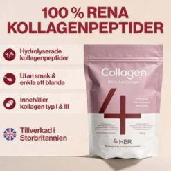 4 HER Collagen Pure 500 g - 100 % hydrolyserat kollagenpulver