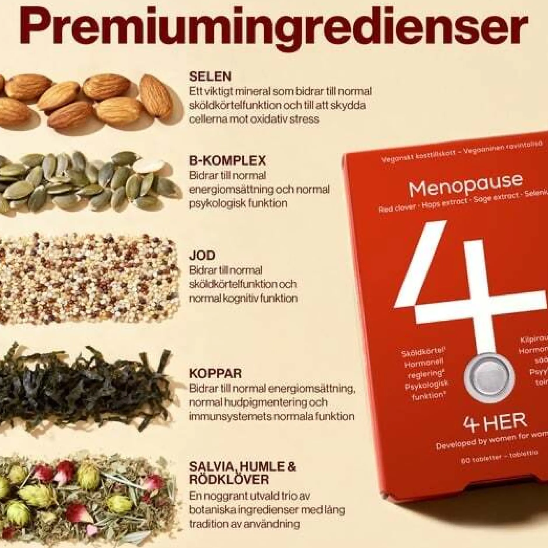4Her Menopause Kosttillskott 60 tabletter