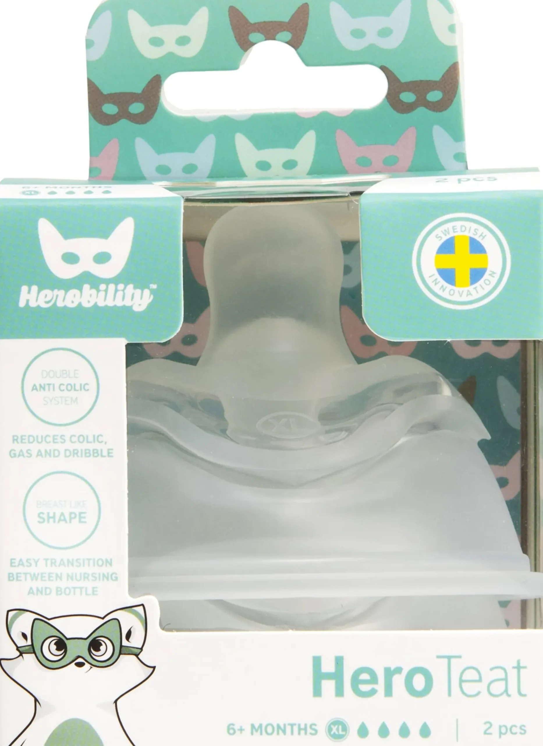 Herobility Anti-Colic Teat XL 2 st