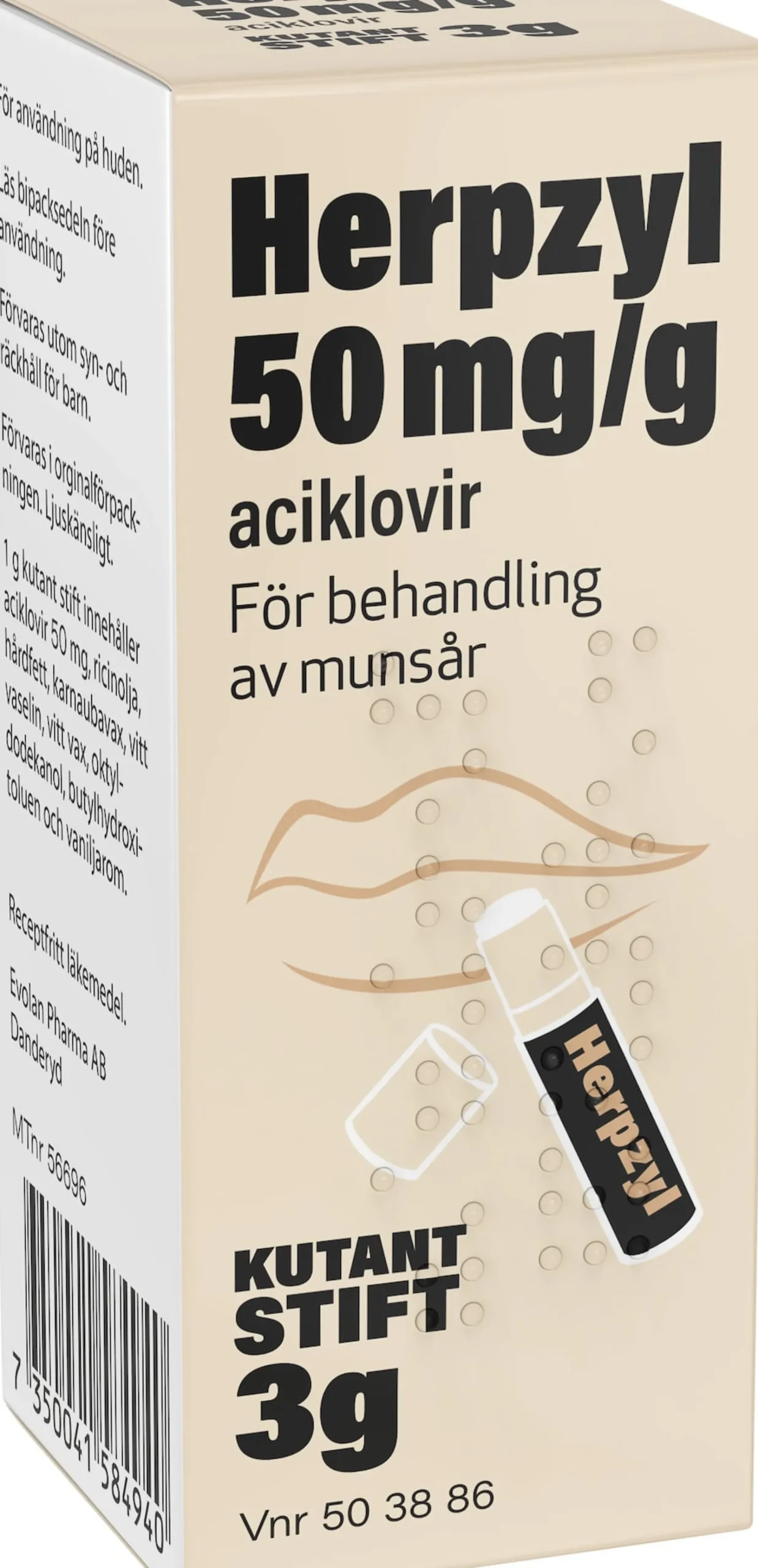 Herpzyl 50mg Aciklovir Stift 3g