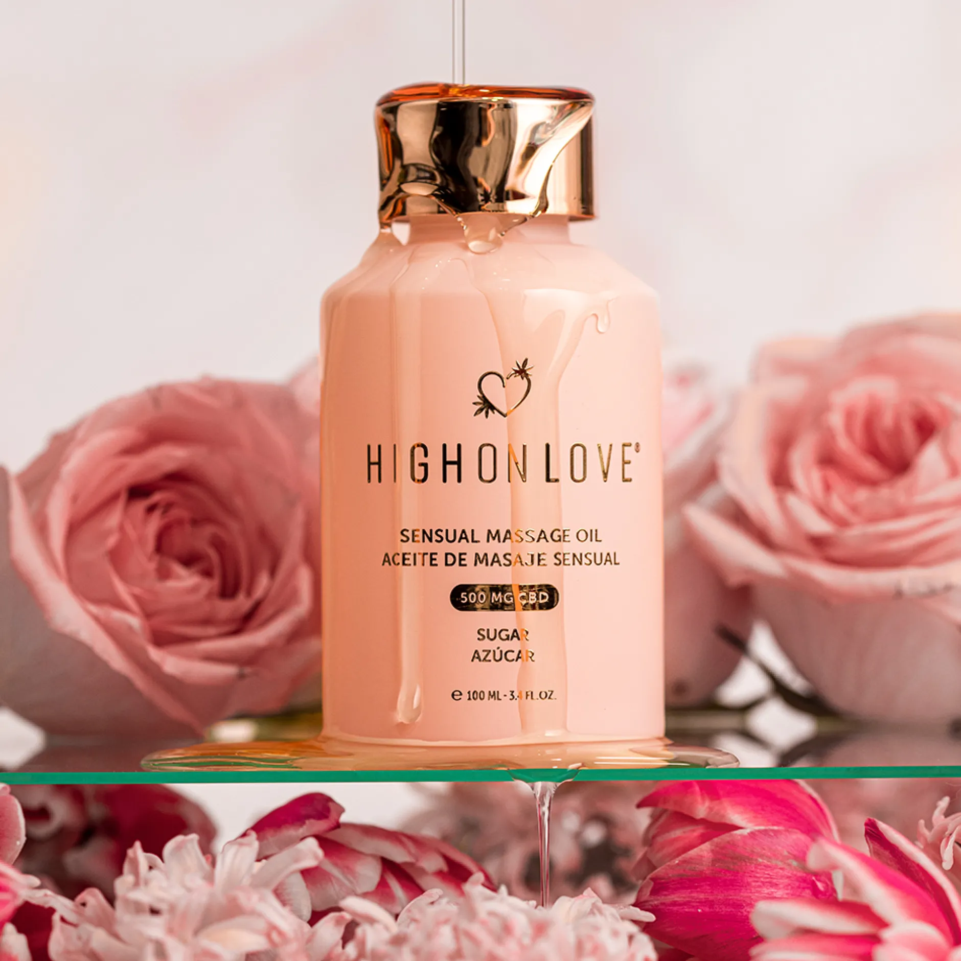 HighOnLove CBD Sensual Massage Oil Sugar 100ml