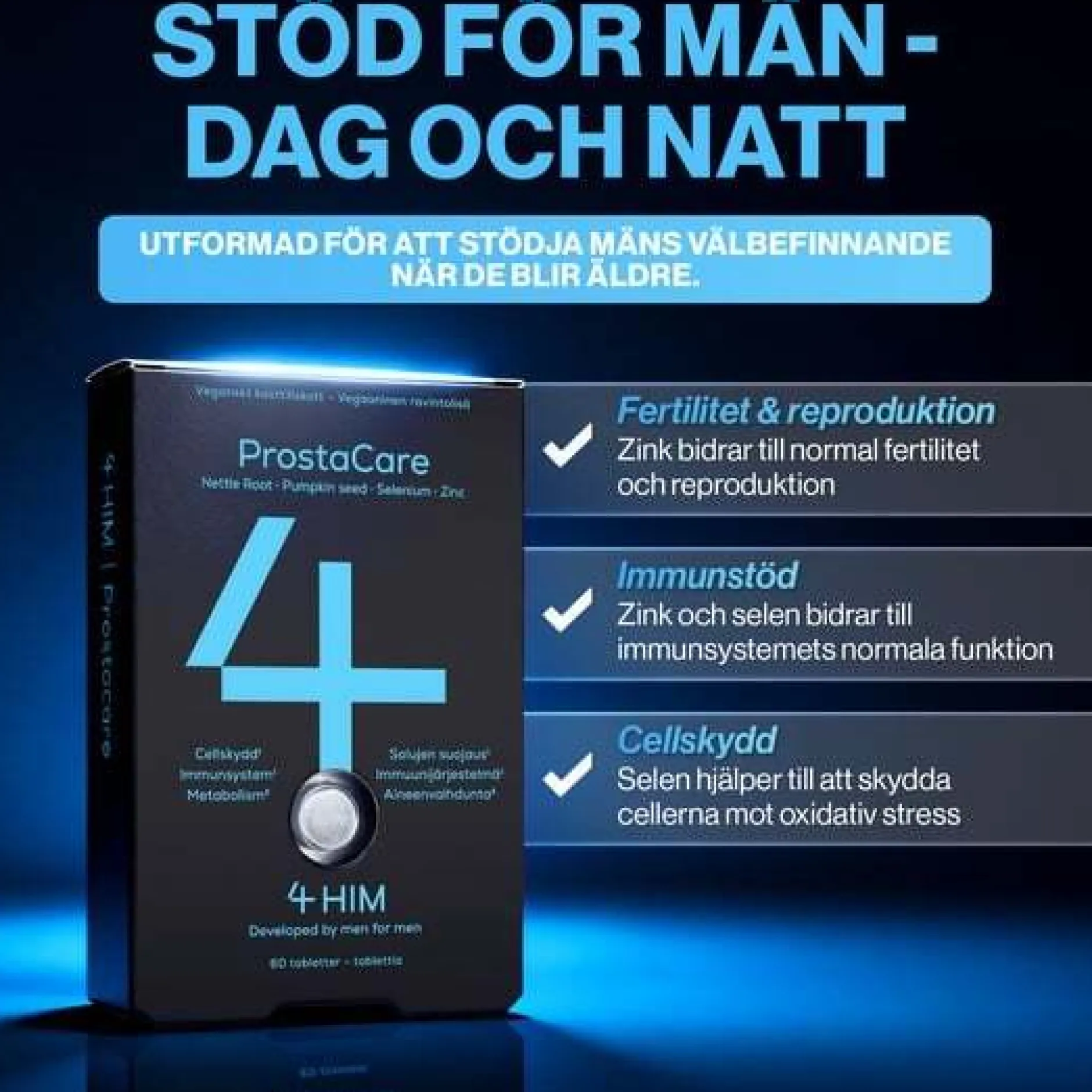 4Him ProstaCare Kosttillskott 60 tabletter