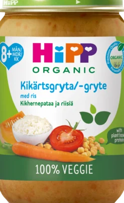 Hipp Kikärtsgryta med Grönsaker & Ris 8 månader 220 g