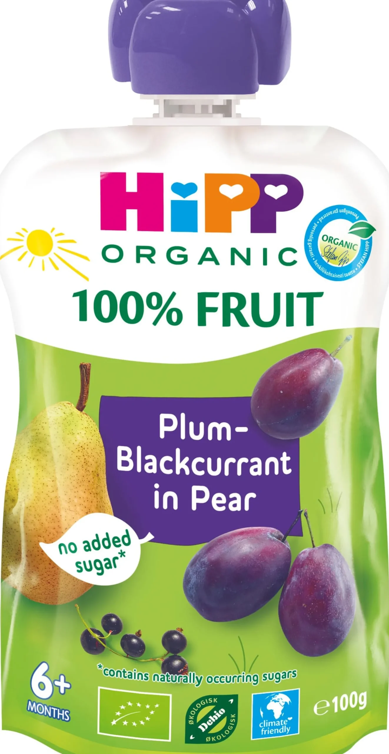 HiPP Klämmis Päron Plommon & Svartvinbär 100g