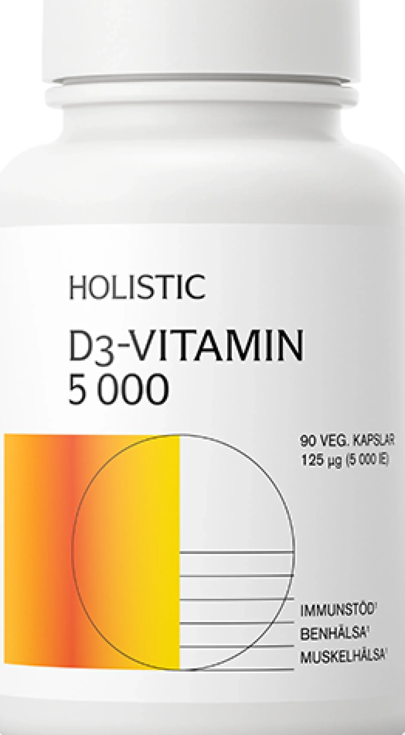 Holistic D3-vitamin 5000 (125 µg) 90 vegetabiliska kapslar