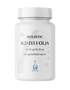 Holistic K2+D3-vitamin i olivolja 60 vegetabiliska kapslar