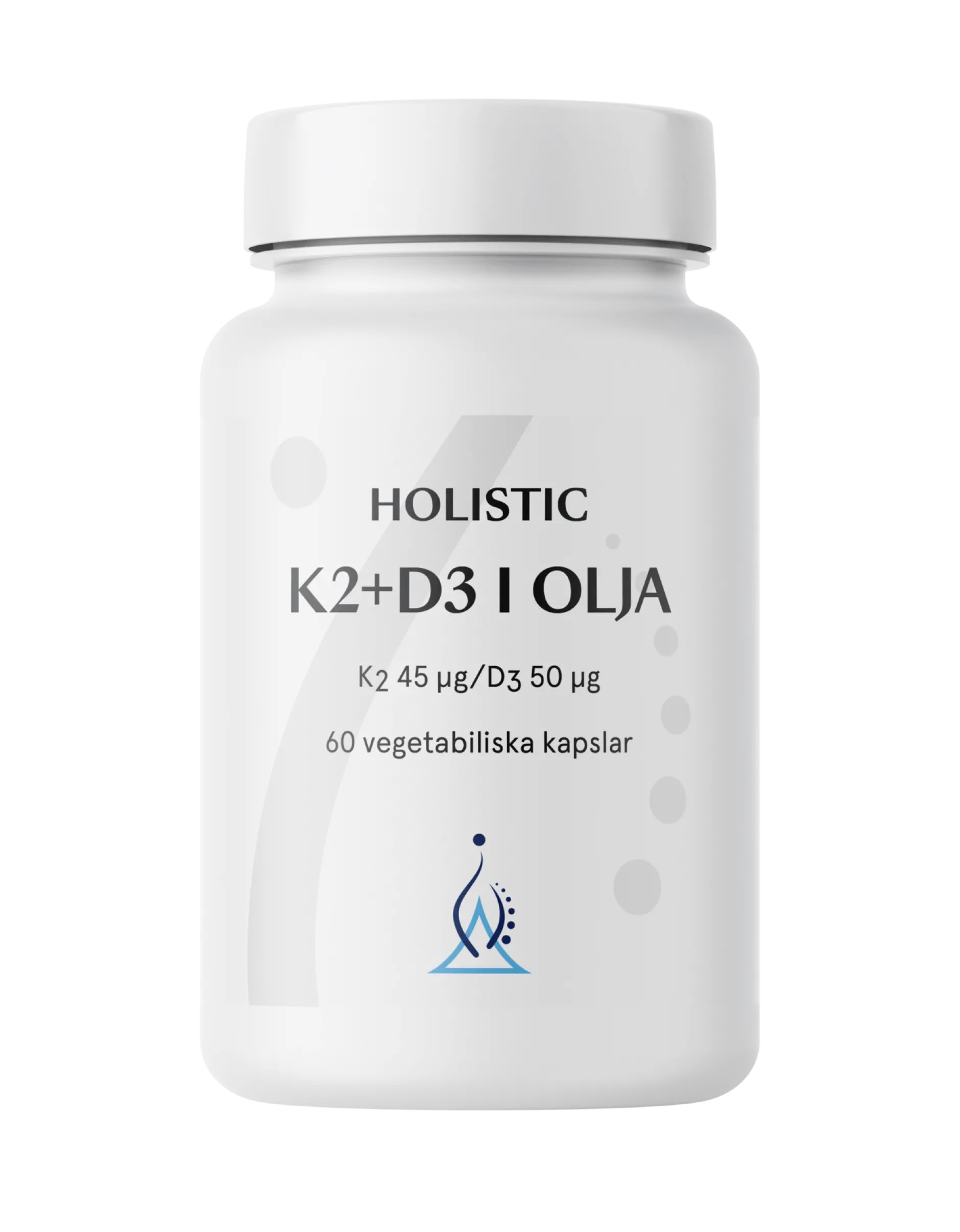 Holistic K2+D3-vitamin i olivolja 60 vegetabiliska kapslar