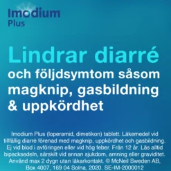 Imodium Plus 2mg/125mg tabletter, 12st