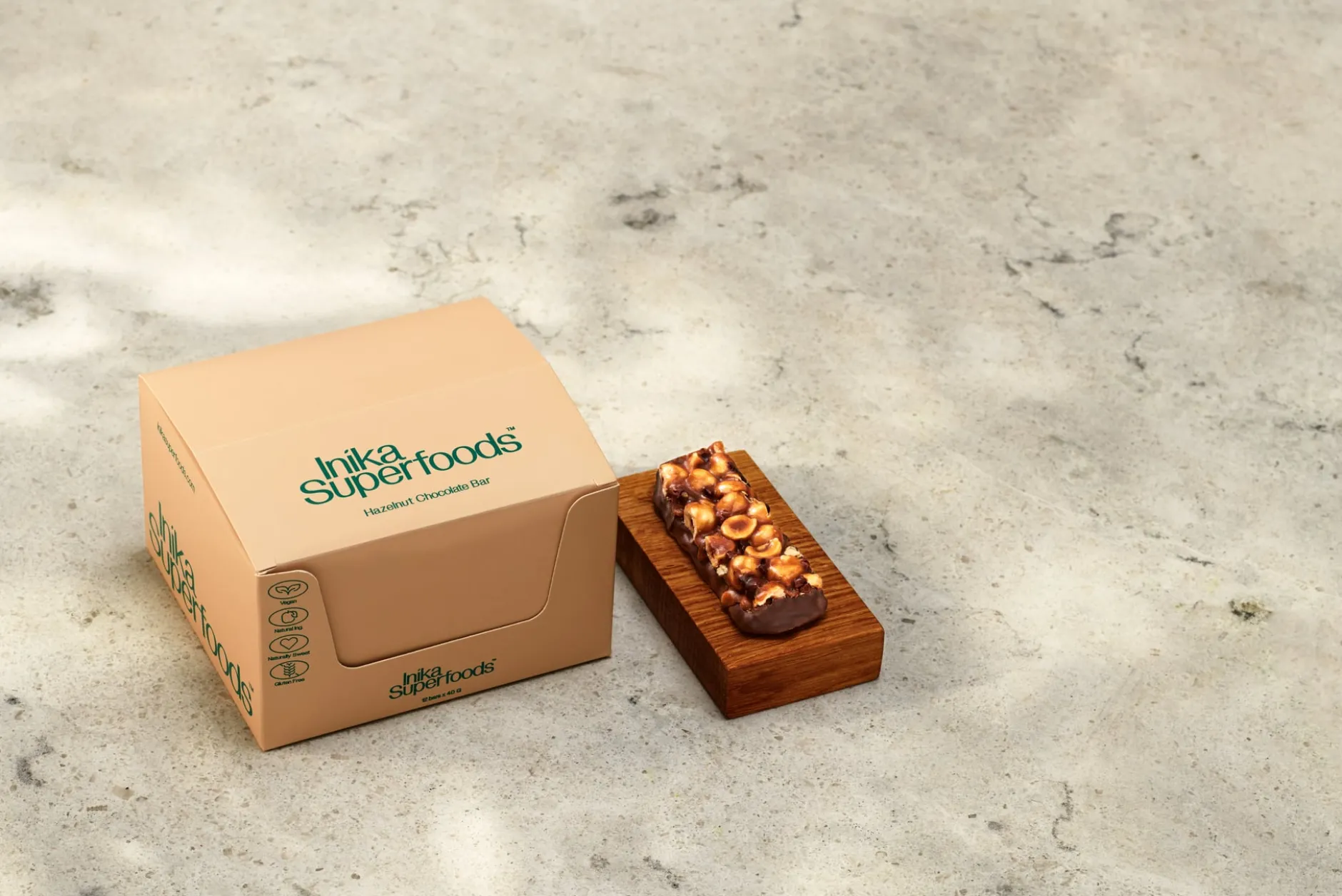 Inika Superfoods Hazelnut Chocolate Bar 12-pack