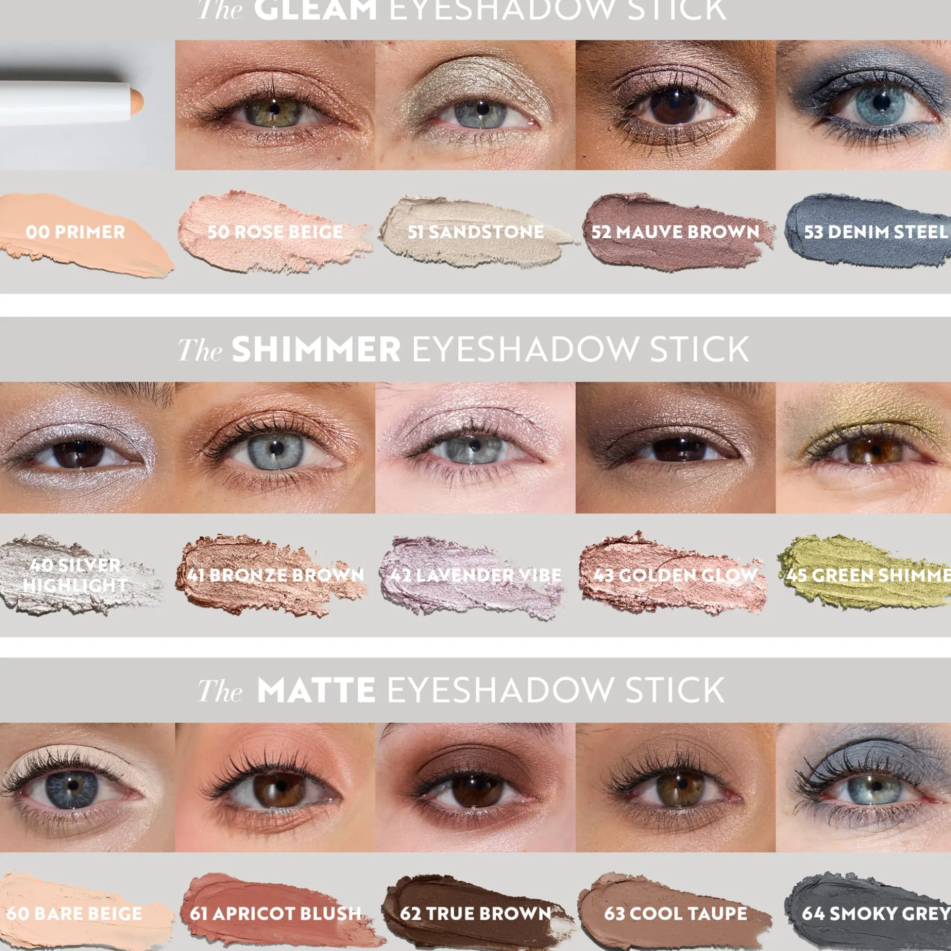 Isadora The Matte Eyeshadow Stick Longwear & Water-Resistant 64 Smoky Grey