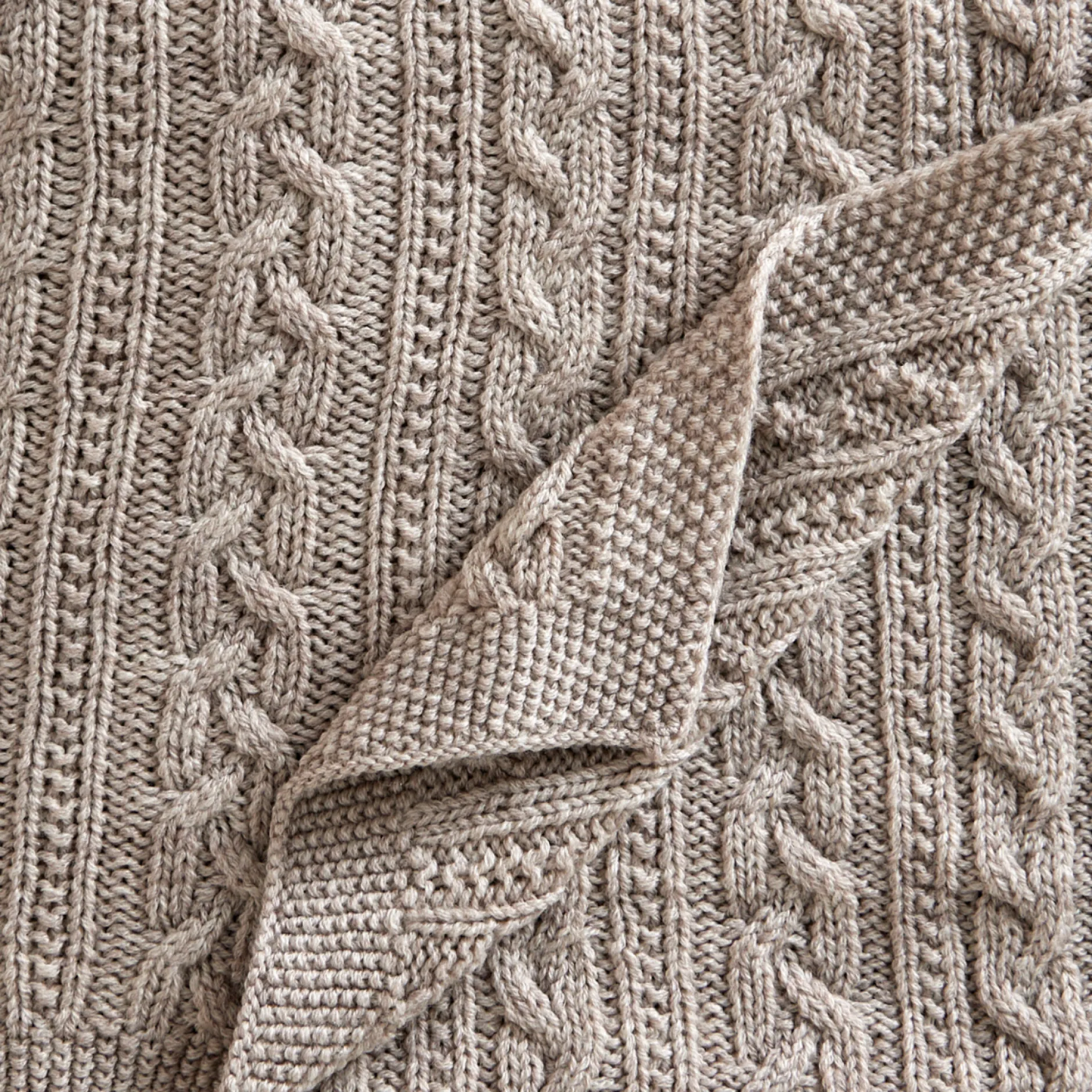 Jack o Juno Knitted Merino Wool Blanket Oatmeal