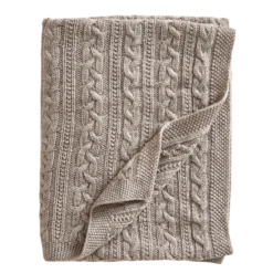 Jack o Juno Knitted Merino Wool Blanket Oatmeal
