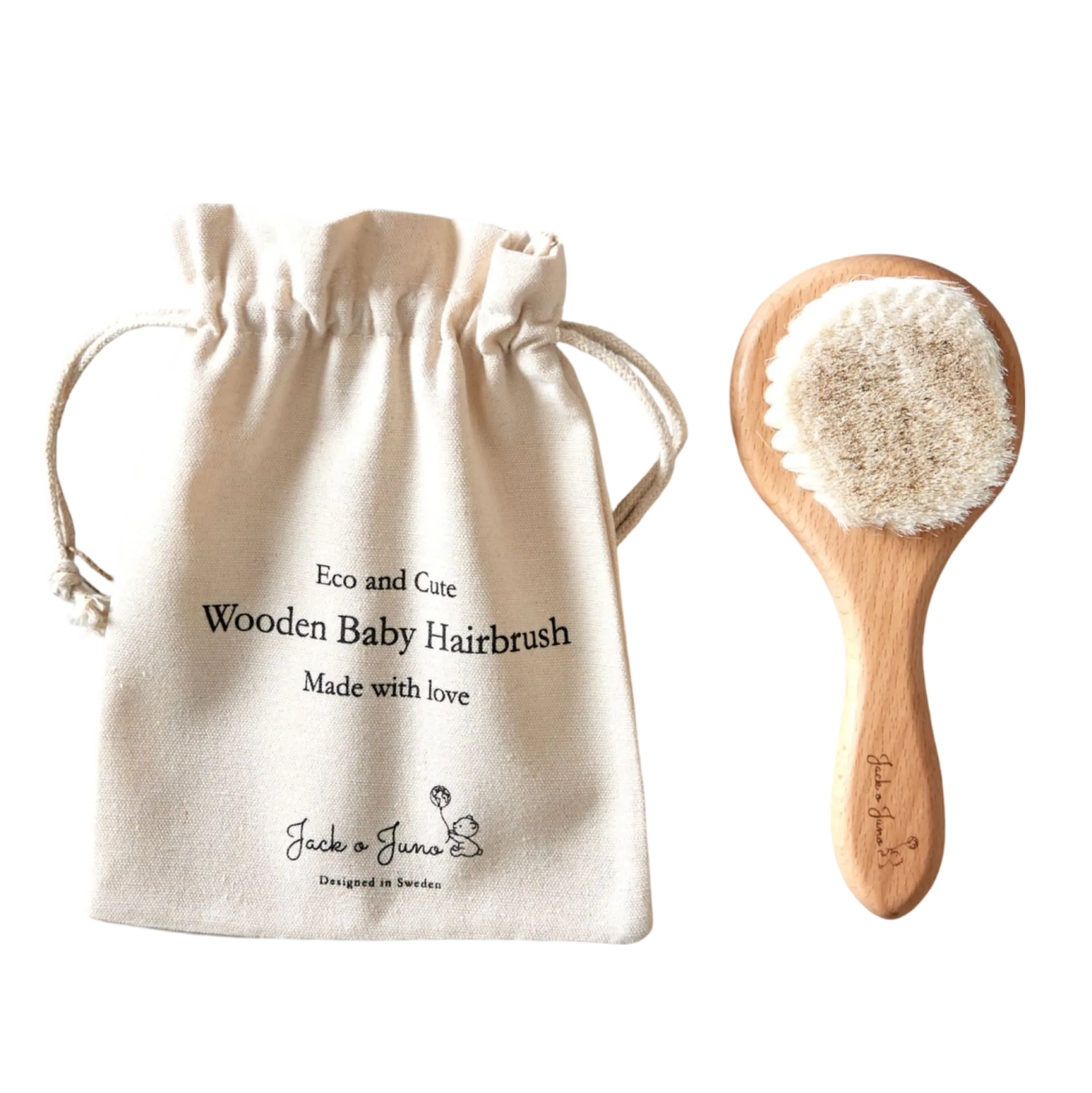Jack o Juno Wooden Baby Hairbrush 1 st