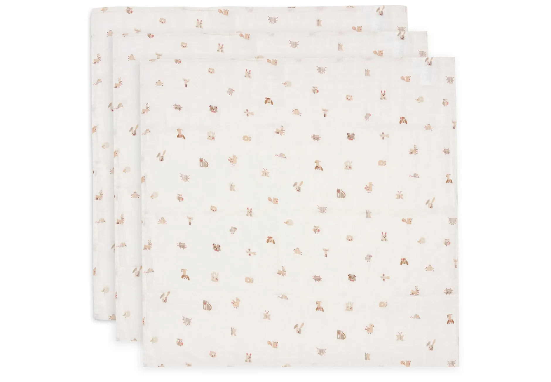 Jollein Muslinfilt 70x70 cm Animal Friends 3 st