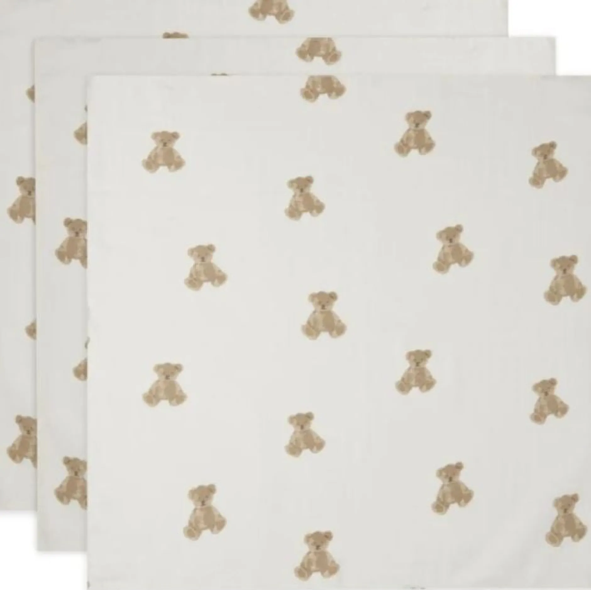 Jollein Muslinfilt 70x70cm Teddy Bear 3-pack