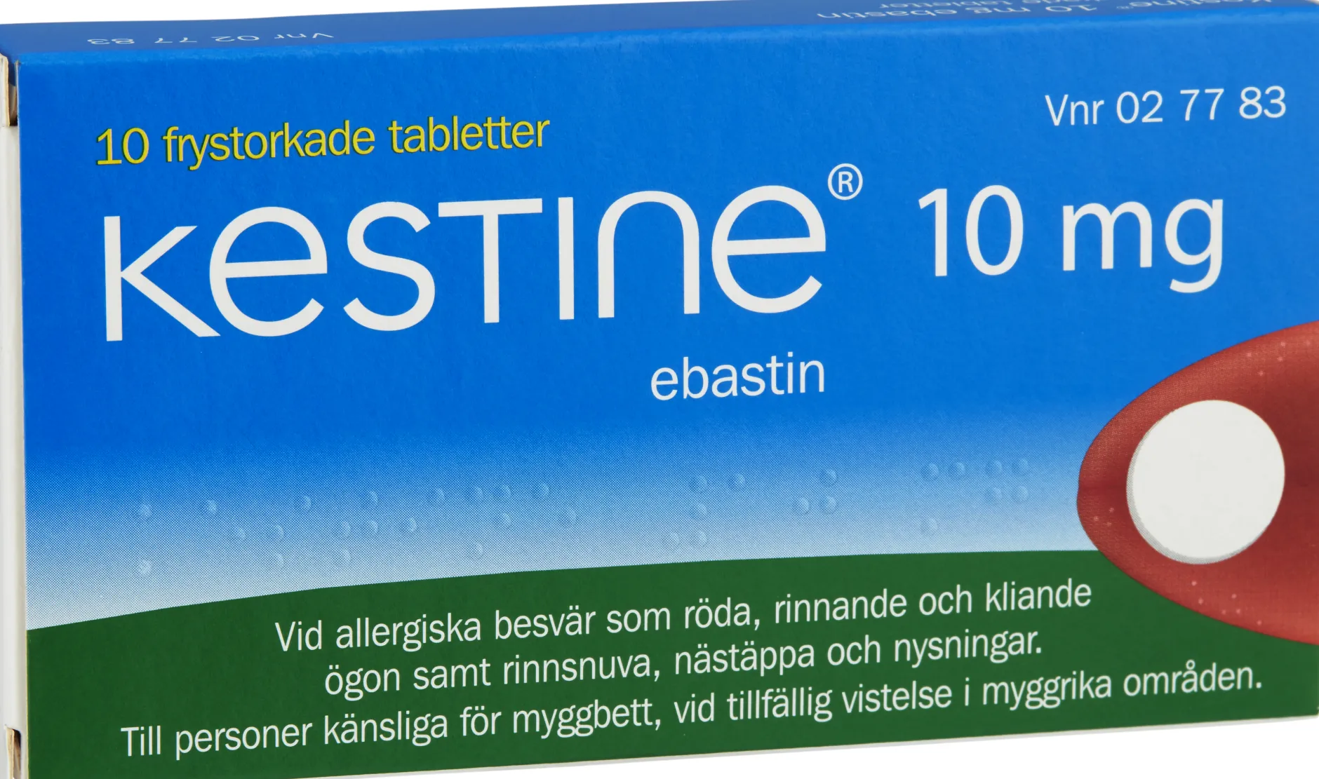 Kestine frystorkad tablett 10 mg 10 st