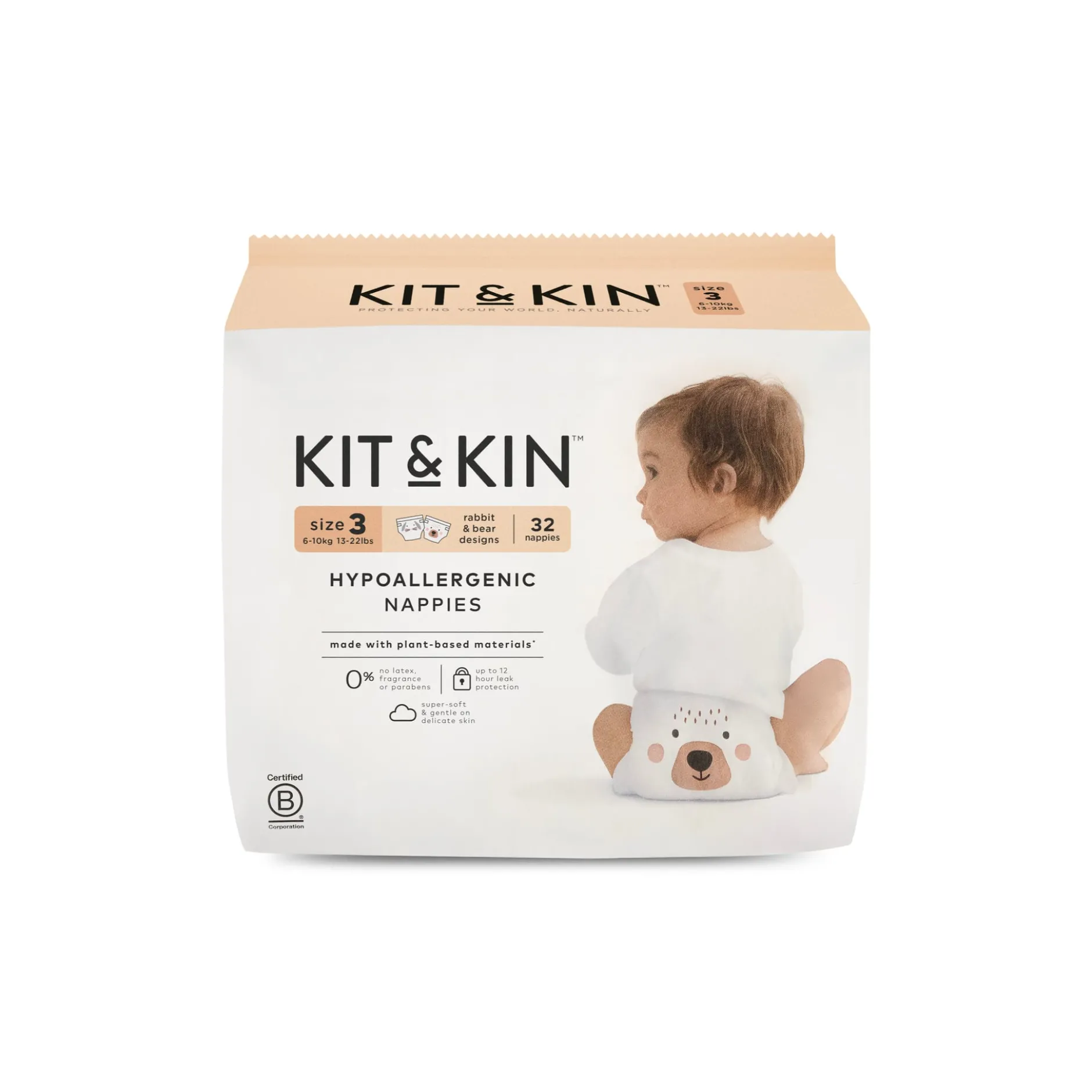 Kit & Kin Hypoallergena Blöjor Stl 3: 6-10 kg 32 st