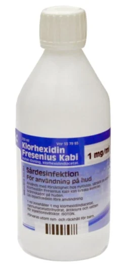 Klorhexidin Fresenius Kabi, kutan lösning 1 mg/ml, 250 ml